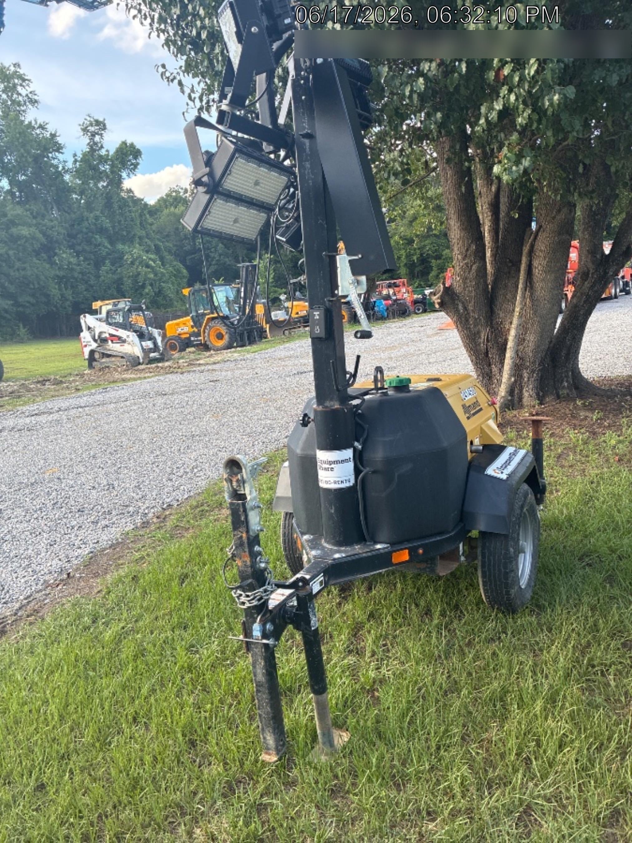 2022 Allmand NLV3GR (4) LED Light Fixture 350W, 23' Vertical Mast, 3kW Prime, Towable, Deep Sea L401, Leveling Jacks, Yanmar T4F 5.8hp