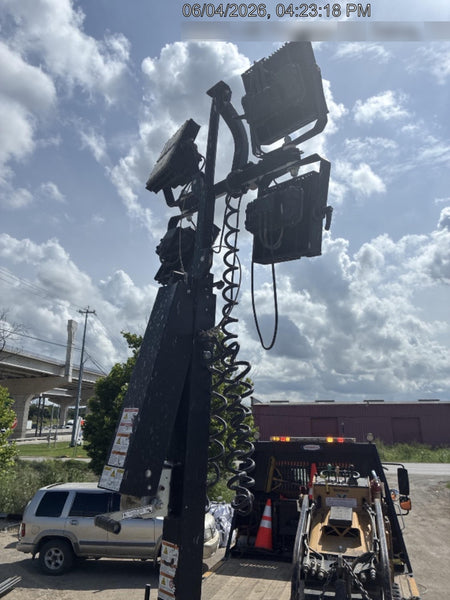 2022 Allmand NLV3GR (4) LED Light Fixture 350W, 23' Vertical Mast, 3kW Prime, Towable, Deep Sea L401, Leveling Jacks, Yanmar T4F 5.8hp