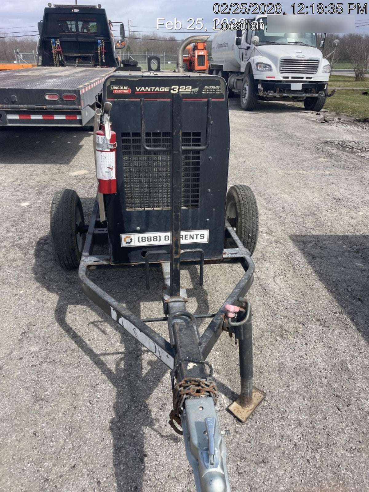2019 Lincoln Electric Vantage 322 Welder Ready-Pak 3, Two wheel trailer, Fender and Light kit, Cable Rack