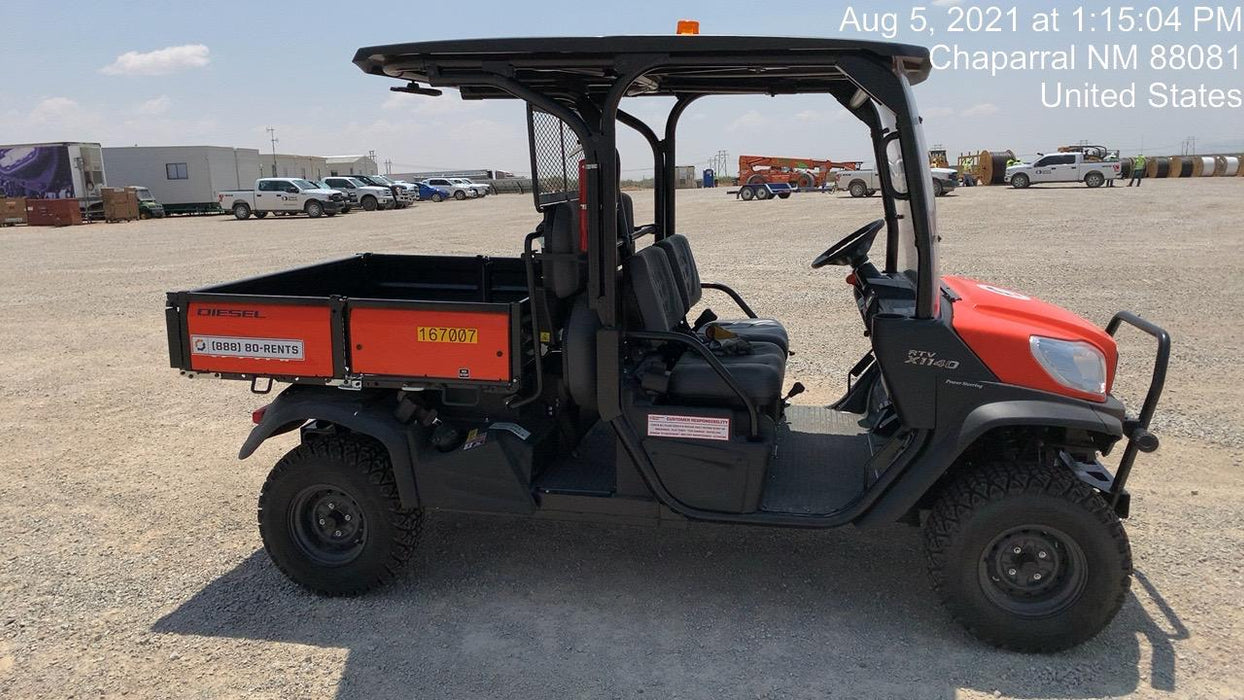 2021 Kubota RTV-X1140W-H Plastic Canopy, Windshield Acrylic Clear, LED Strobe Light, Wire Harness Kit, Back up Alarm