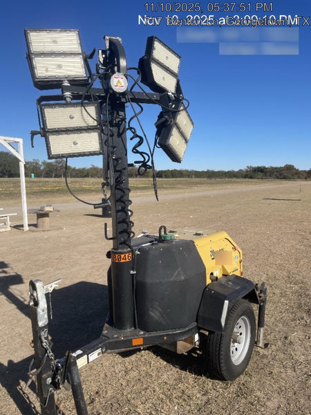 2021 Allmand NLV3GR (4) LED Light Fixture 350W, 23' Vertical Mast, 3kW Prime, Towable, Deep Sea L401, Leveling Jacks, Yanmar T4F 5.8hp