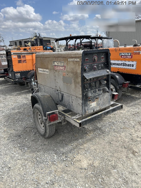 2019 Lincoln Electric Vantage 322 Ready-Pak 3, Two Wheel Trailer, Fender and Light Kit, Cable Rack