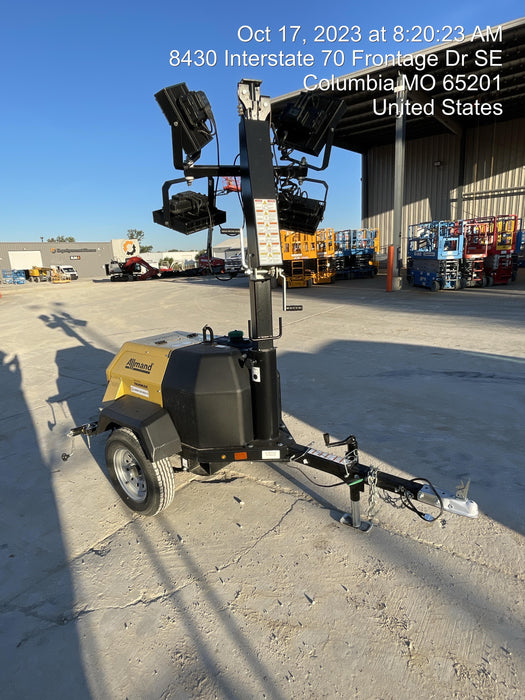 2022 Allmand NLV3GR (4) LED Light Fixture 350W, 23' Vertical Mast, 3kW Prime, Towable, ES Decals, T3