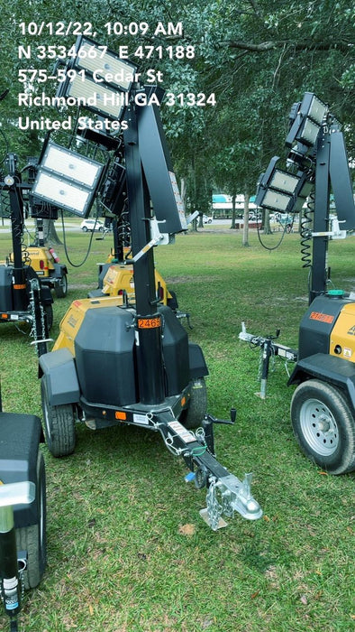 2022 Allmand NLV3GR (4) LED Light Fixture 350W, 23' Vertical Mast, 3kW Prime, Towable