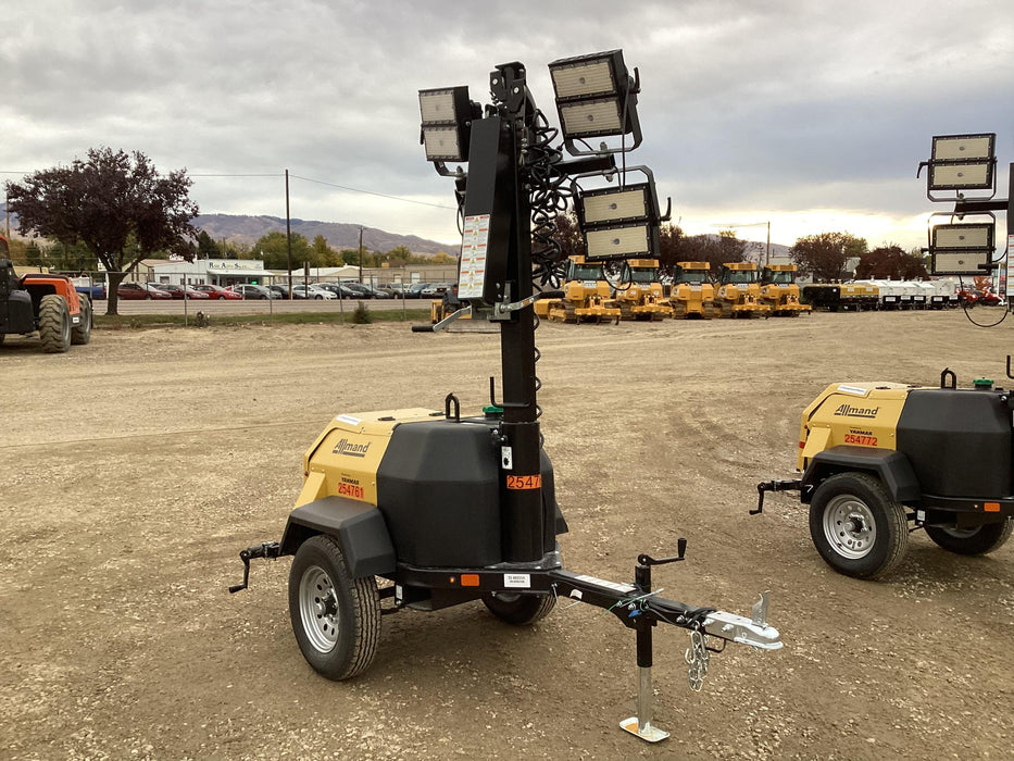 2022 Allmand NLV3GR (4) LED Light Fixture 350W, 23' Vertical Mast, 3kW Prime, Towable, ES Decals, T3