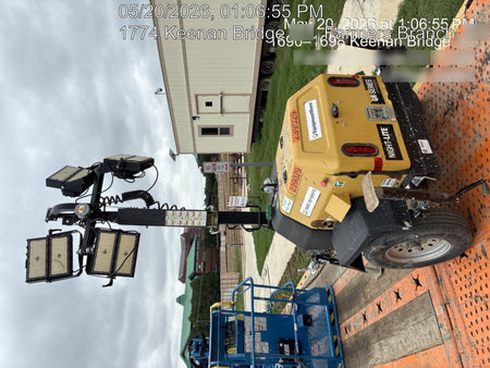 2022 Allmand NLV3GR (4) LED Light Fixture 350W, 23' Vertical Mast, 3kW Prime, Towable, Deep Sea L401, Leveling Jacks, Yanmar T4F 5.8hp