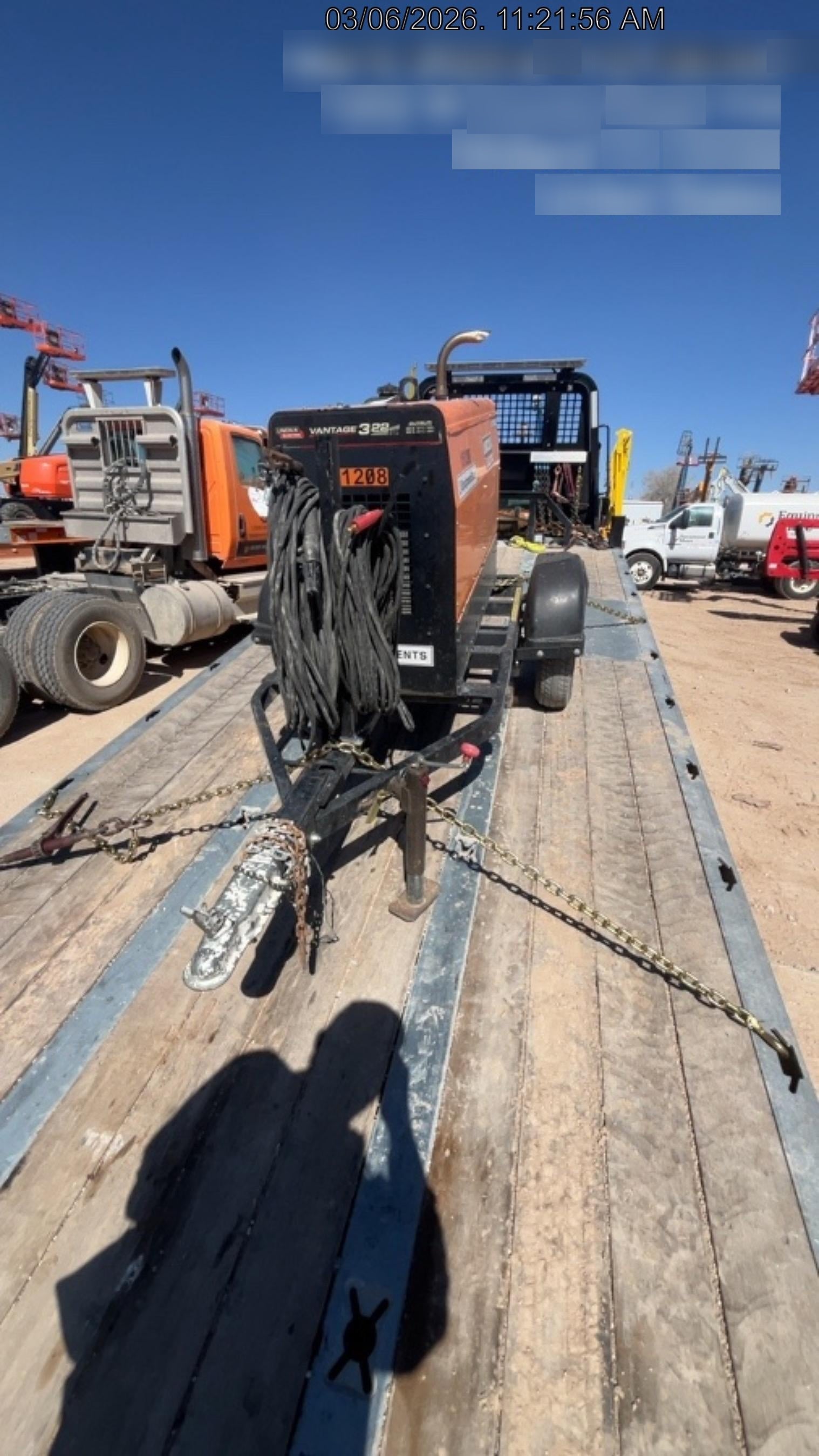 2021 Lincoln Electric Vantage 322 Vantage 322 Ready Pak 3 w/ Telematics & Decals, ORANGE (includes trailer, cable rack, fender light kit)