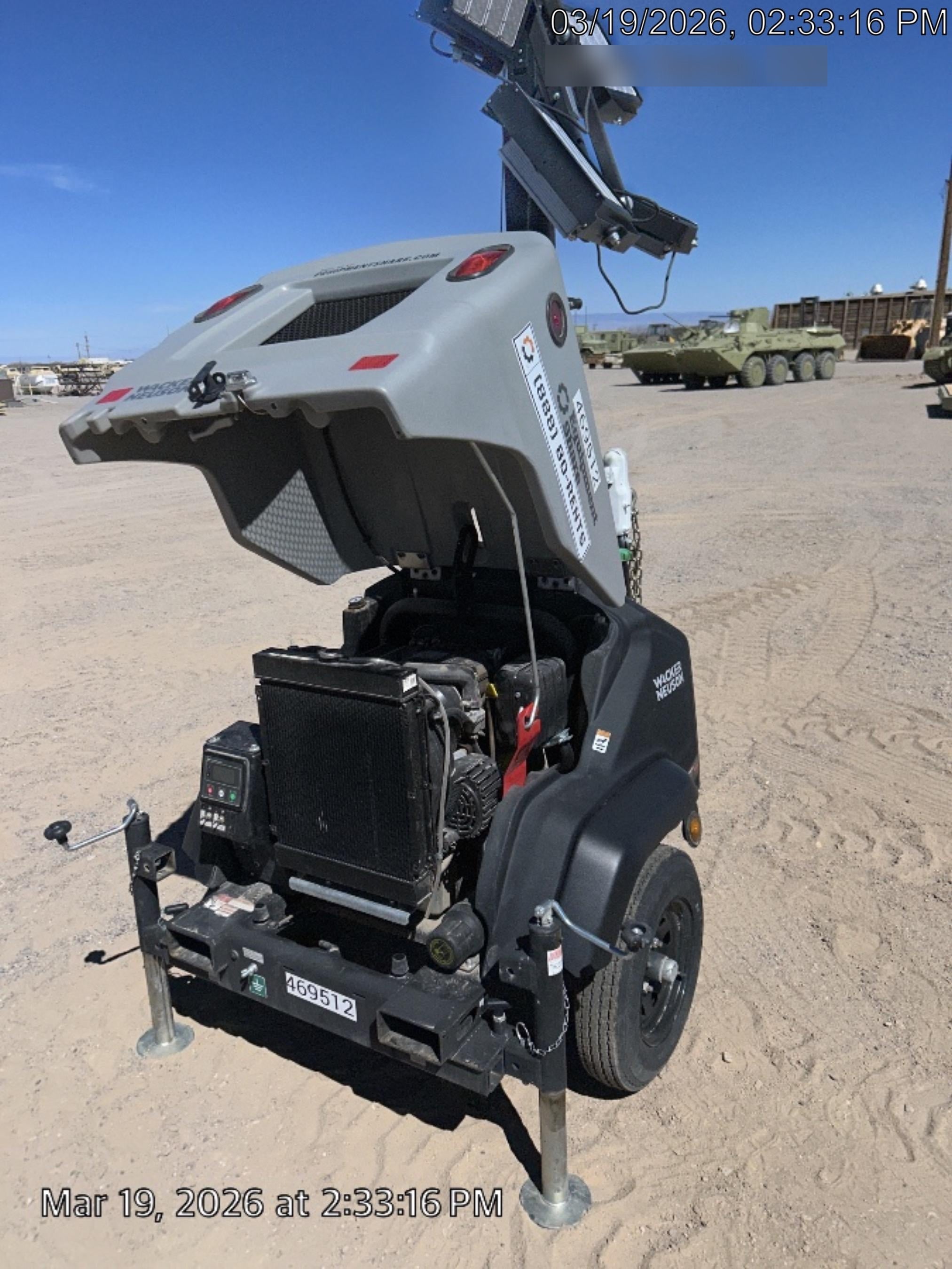 2024 Wacker Neuson LTT4 Diesel, Kohler KDW702, Deep Sea Controller, Auto Start, LED 320W, Bypass Outlet, T3