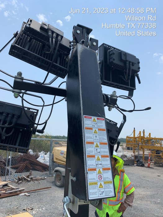 2022 Allmand NLV3GR (4) LED Light Fixture 350W, 23' Vertical Mast, 3kW Prime, Towable, ES Decals, T3