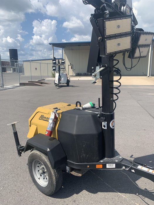 2022 Allmand NLV3GR (4) LED Light Fixture 350W, 23' Vertical Mast, 3kW Prime, Towable, Deep Sea L401, Leveling Jacks, Yanmar T4F 5.8hp