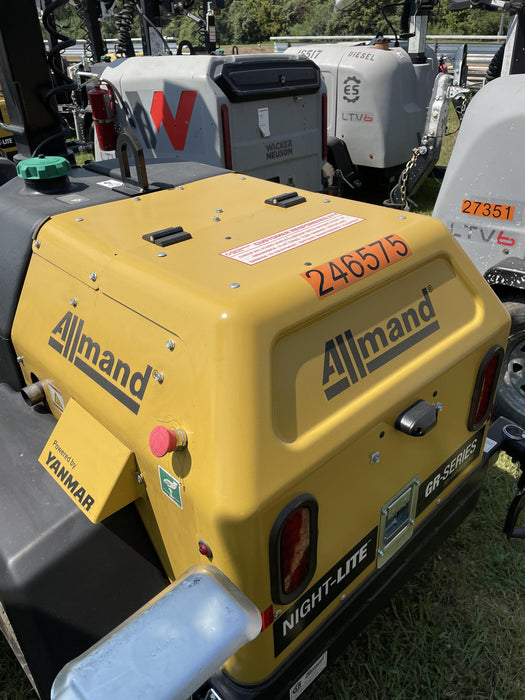 2022 Allmand NLV3GR (4) LED Light Fixture 350W, 23' Vertical Mast, 3kW Prime, Towable