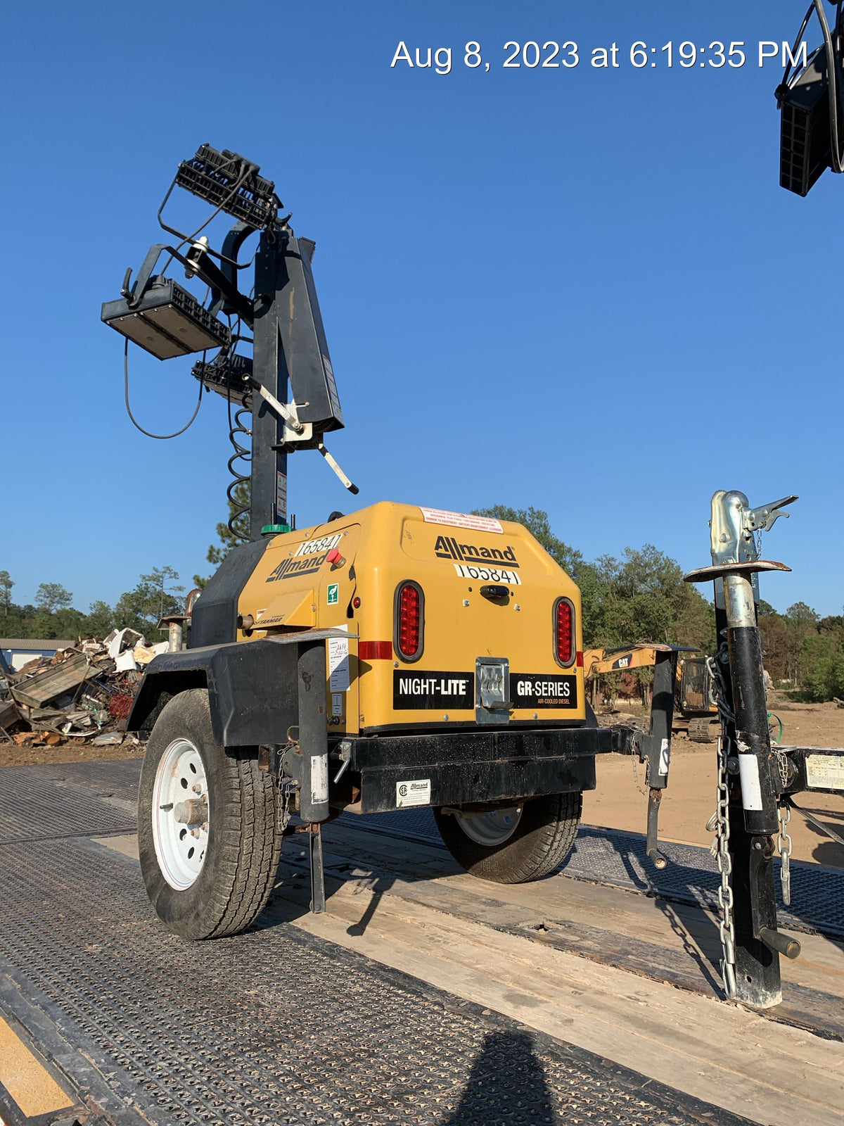 2022 Allmand NLV3GR (4) LED Light Fixture 350W, 23' Vertical Mast, 3kW Prime, Towable, Deep Sea L401, Leveling Jacks, Yanmar T4F 5.8hp