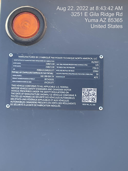 2022 ATLAS COPCO XAS188 CWK