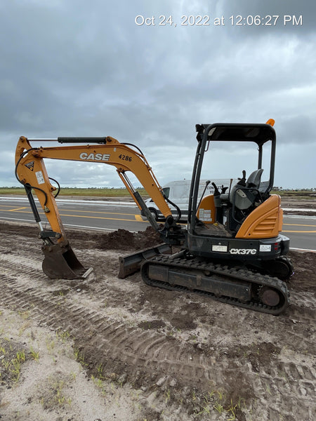 2018 Case CX37C ROPS, LONG ARM, RUBBER TRACKS, AUX HYD