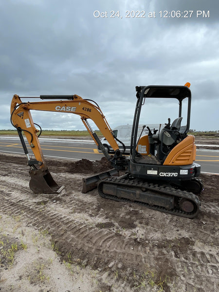 2018 Case CX37C ROPS, LONG ARM, RUBBER TRACKS, AUX HYD