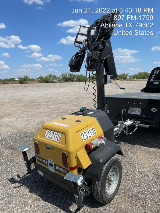 2022 Allmand NLV3GR (4) LED Light Fixture 350W, 23' Vertical Mast, 3kW Prime, Towable, Deep Sea L401, Leveling Jacks, Yanmar T4F 5.8hp