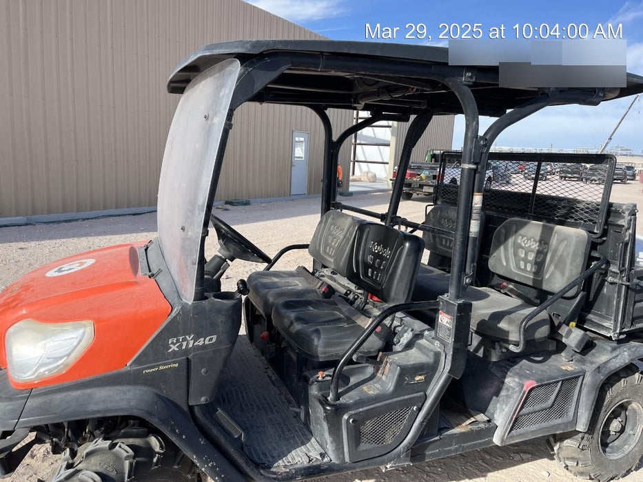 Kubota RTV-X1140W-H Canopy, 4-Seater, Diesel, Windshield Acrylic Clear, LED Strobe, Backup Alarm