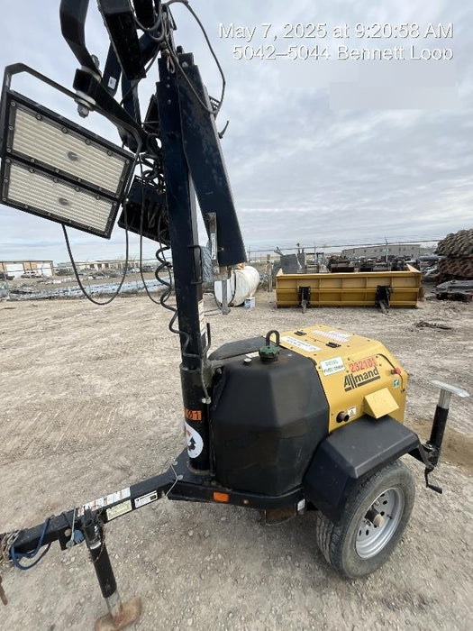 2022 Allmand NLV3GR (4) LED Light Fixture 350W, 23' Vertical Mast, 3kW Prime, Towable, Deep Sea L401, Leveling Jacks, Yanmar T4F 5.8hp