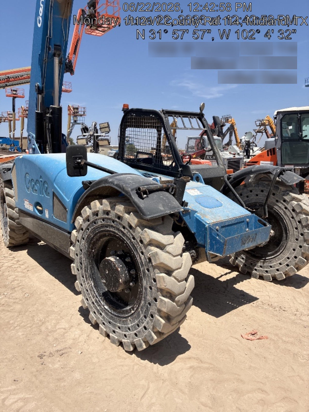 2018 Genie GTH-844 Genie GTH-844 w/ROPS, Work Lights, Solid Tires, RH Cab Mesh, Beacon, 60" Carriage and Forks