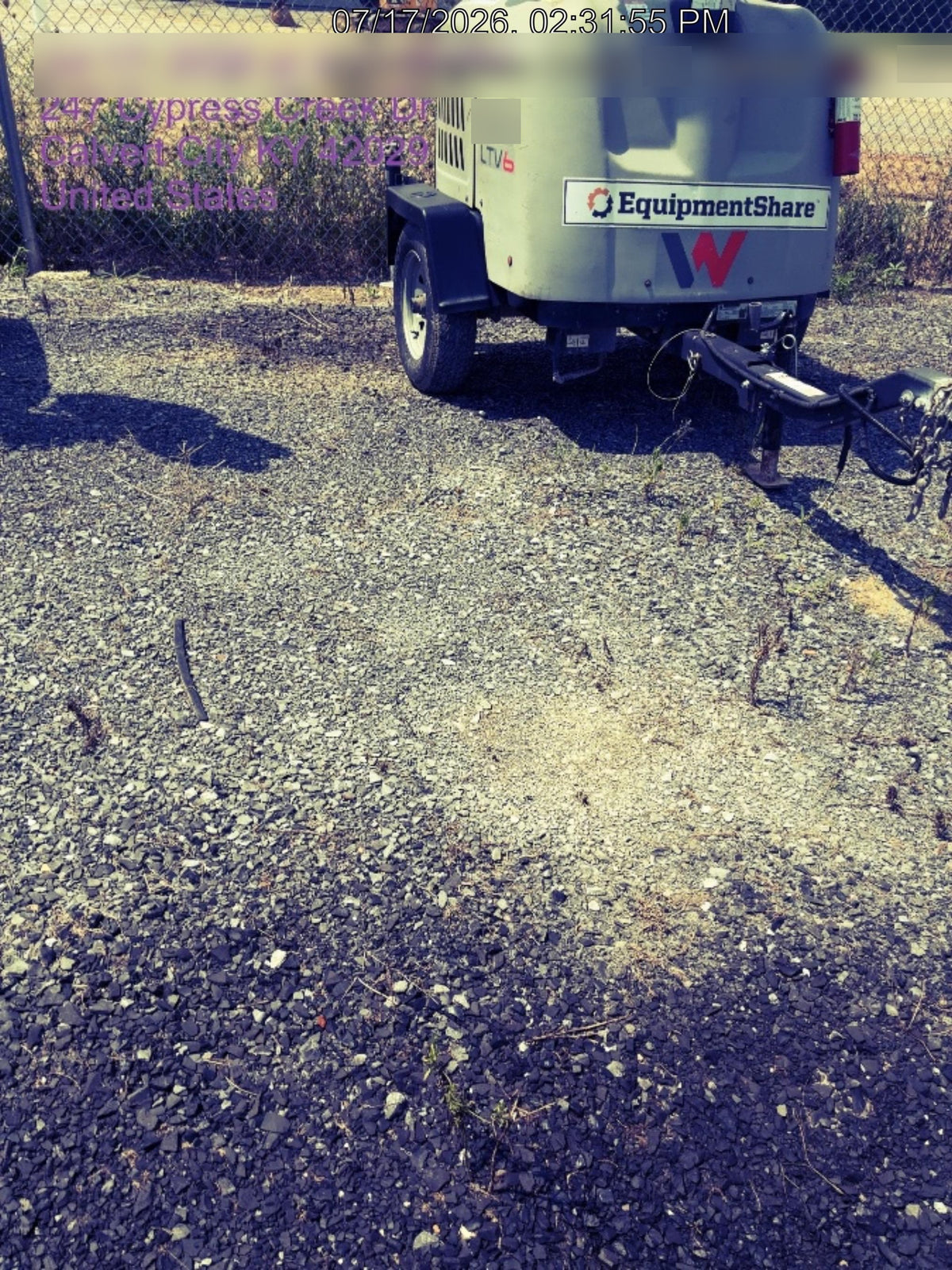 2019 Wacker Neuson LTV6L-MH Mobile Light Tower w/Fuel Level Sensor Installed