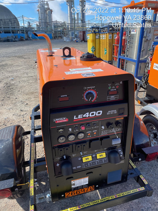 2022 Lincoln Electric LE400 Kubota V1505, Trlr, Cable Rack, Light Kit, ES Decals, T3