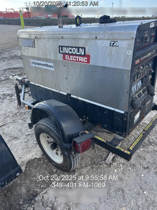 2019 Lincoln Electric Vantage 322 Welder Ready-Pak 3, Two wheel trailer, Fender and Light kit, Cable Rack