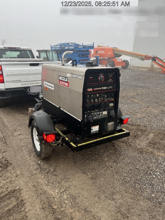 2019 Lincoln Electric Vantage 322 Welder Ready-Pak 3, Two wheel trailer, Fender and Light kit, Cable Rack