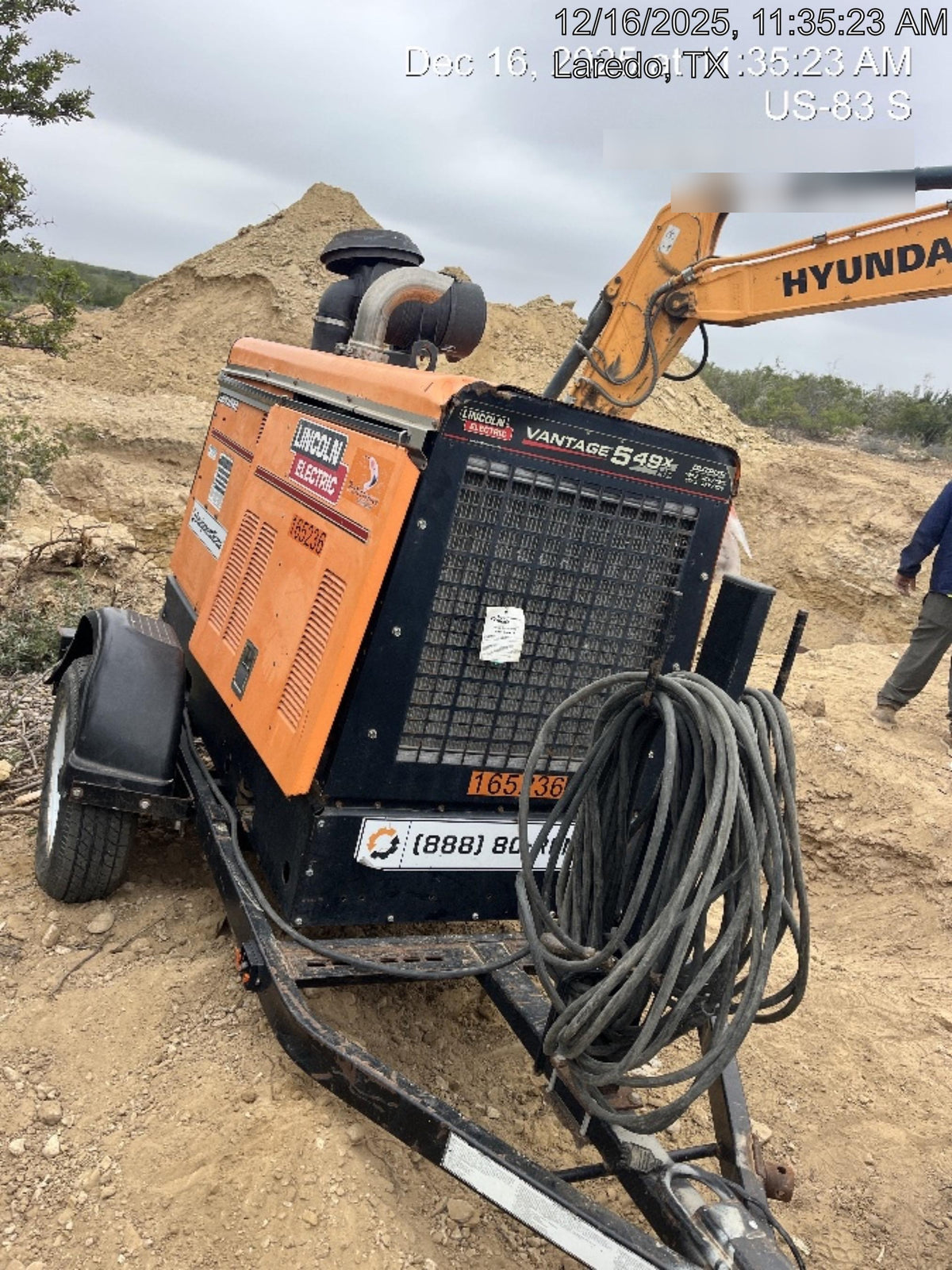 2021 Lincoln Electric Vantage 549X Ready Pak 3, ORANGE (includes trailer, cable rack, fender light kit)