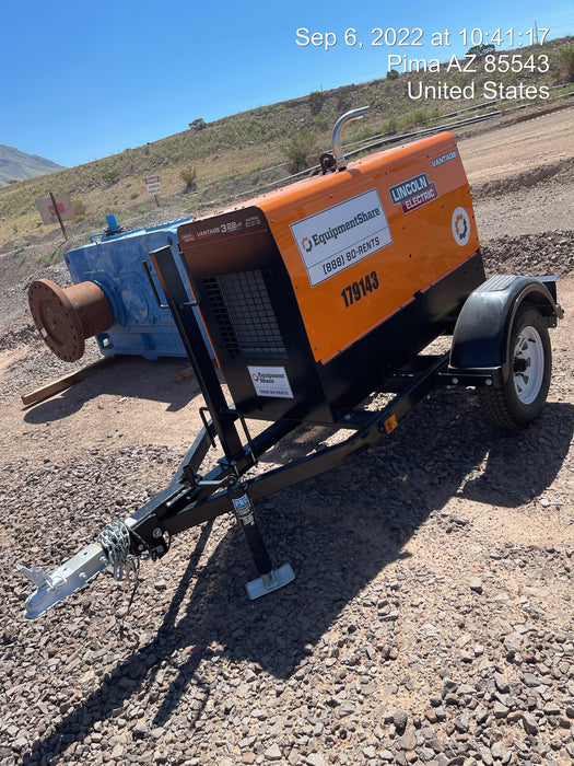 2021 Lincoln Electric Vantage 322 Vantage 322 Ready Pak 3 w/ Decals, ORANGE (includes trailer, cable rack, fender light kit) NO Telematics