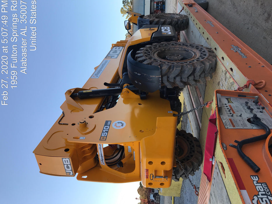 2019 JCB 510-56 Canopy, 74 HP, Solid Tires, STD Worklight, Beacon, Aux Hydraulics, Lifting Eye, Back up Alarm w/66" Carriage/60" Forks