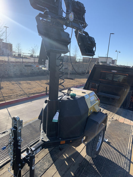 2022 Allmand NLV3GR (4) LED Light Fixture 350W, 23' Vertical Mast, 3kW Prime, Towable, Deep Sea L401, Leveling Jacks, Yanmar T4F 5.8hp