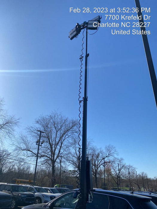 2022 Allmand NLV3GR (4) LED Light Fixture 350W, 23' Vertical Mast, 3kW Prime, Towable, Deep Sea L401, Leveling Jacks, Yanmar T4F 5.8hp