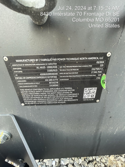 2024 ATLAS COPCO XAS 1800