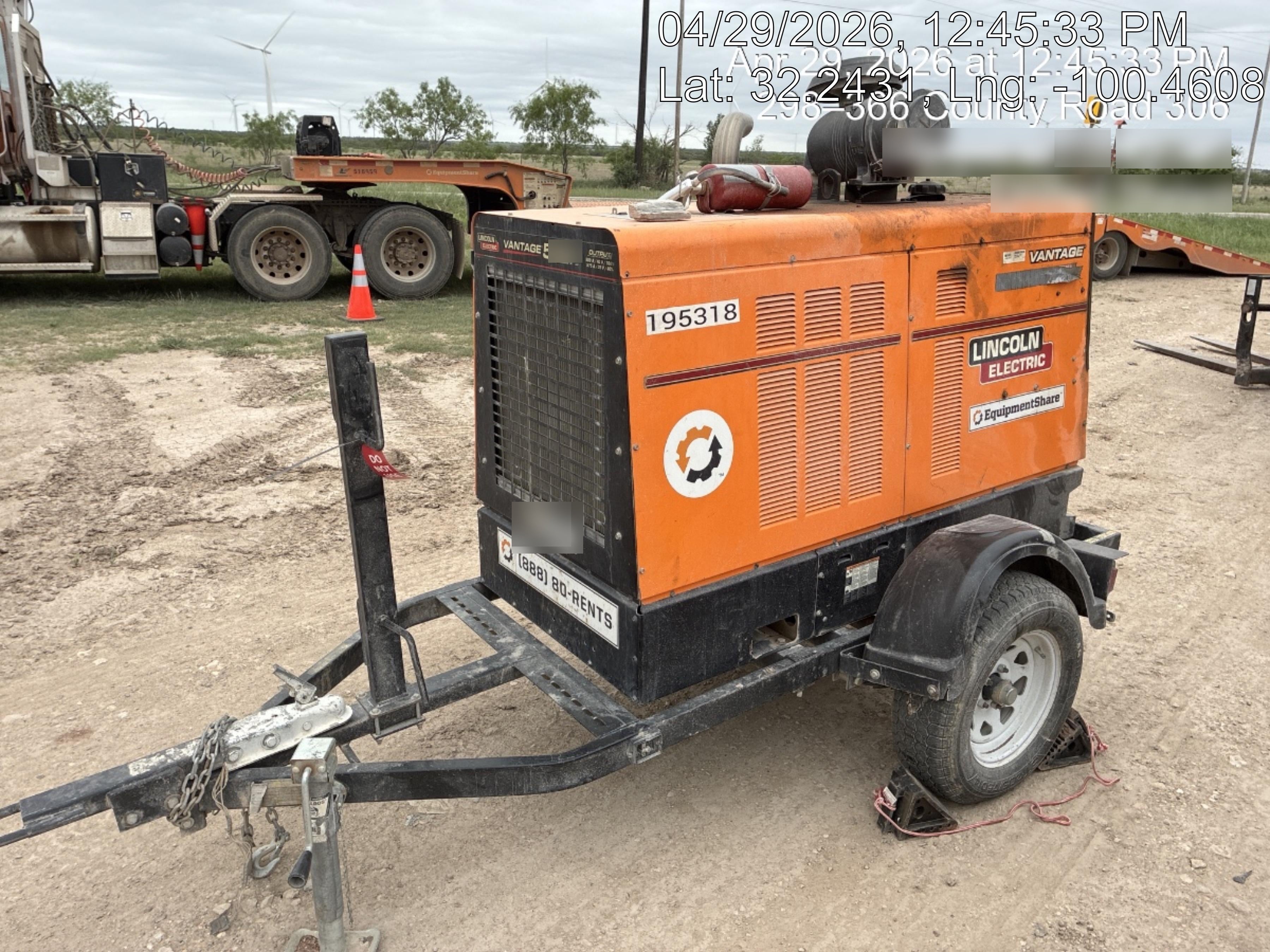 2021 Lincoln Electric Vantage 549X Ready Pak 3, ORANGE (includes trailer, cable rack, fender light kit)