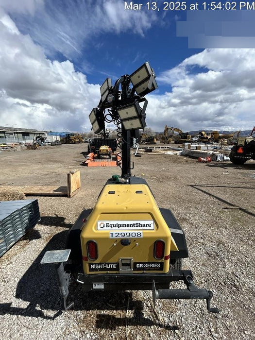 2021 Allmand NLV3GR (4) LED Light Fixture 350W, 23' Vertical Mast, 3kW Prime, Towable, Deep Sea L401, Leveling Jacks, Yanmar T4F 5.8hp