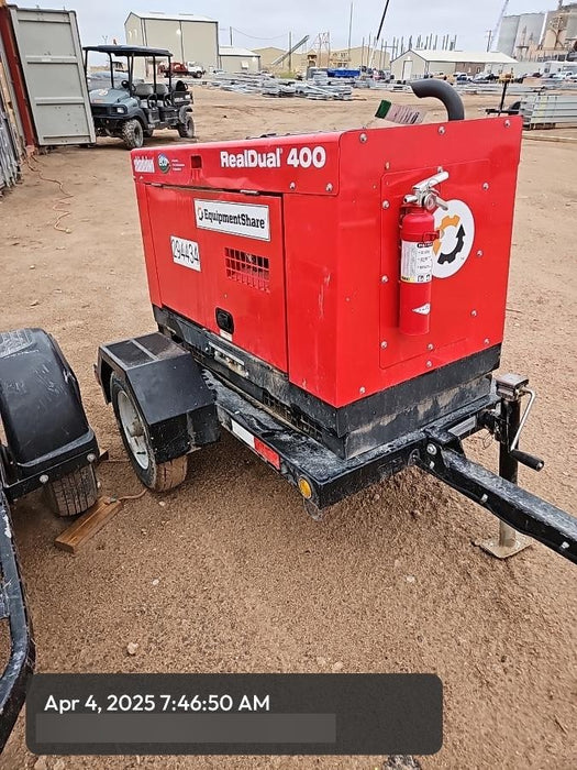 2023 Shindaiwa DGW400MDL Kubota D902 Engine, 23 HP, Dual Op Welder, Wire, Arc, Droop Stick, Tig, and CC Stick Functionality, Simulphase, 3 Phase and 1 Phase Gen Output, Single Axle NB Trlr, Slr Trckl Chrg 12V 12W, Fire Ext