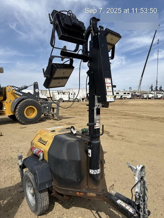 2022 Allmand NLV3GR (4) LED Light Fixture 350W, 23' Vertical Mast, 3kW Prime, Towable, Deep Sea L401, Leveling Jacks, Yanmar T4F 5.8hp