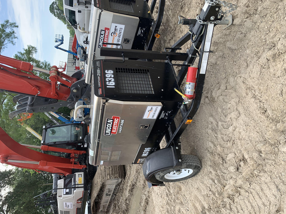 2018 Lincoln Electric Vantage 322 Lincoln Vantage 322 Welder Ready Pak 3 - Vantage 322, Trailer, Fender and light kit, Cable rack