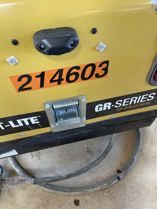 2022 Allmand NLV3GR (4) LED Light Fixture 350W, 23' Vertical Mast, 3kW Prime, Towable, Deep Sea L401, Leveling Jacks, Yanmar T4F 5.8hp