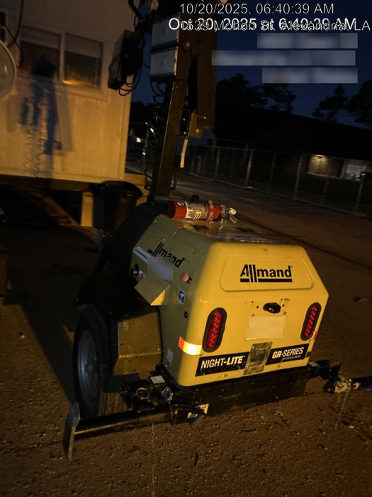 2022 Allmand NLV3GR (4) LED Light Fixture 350W, 23' Vertical Mast, 3kW Prime, Towable, Deep Sea L401, Leveling Jacks, Yanmar T4F 5.8hp