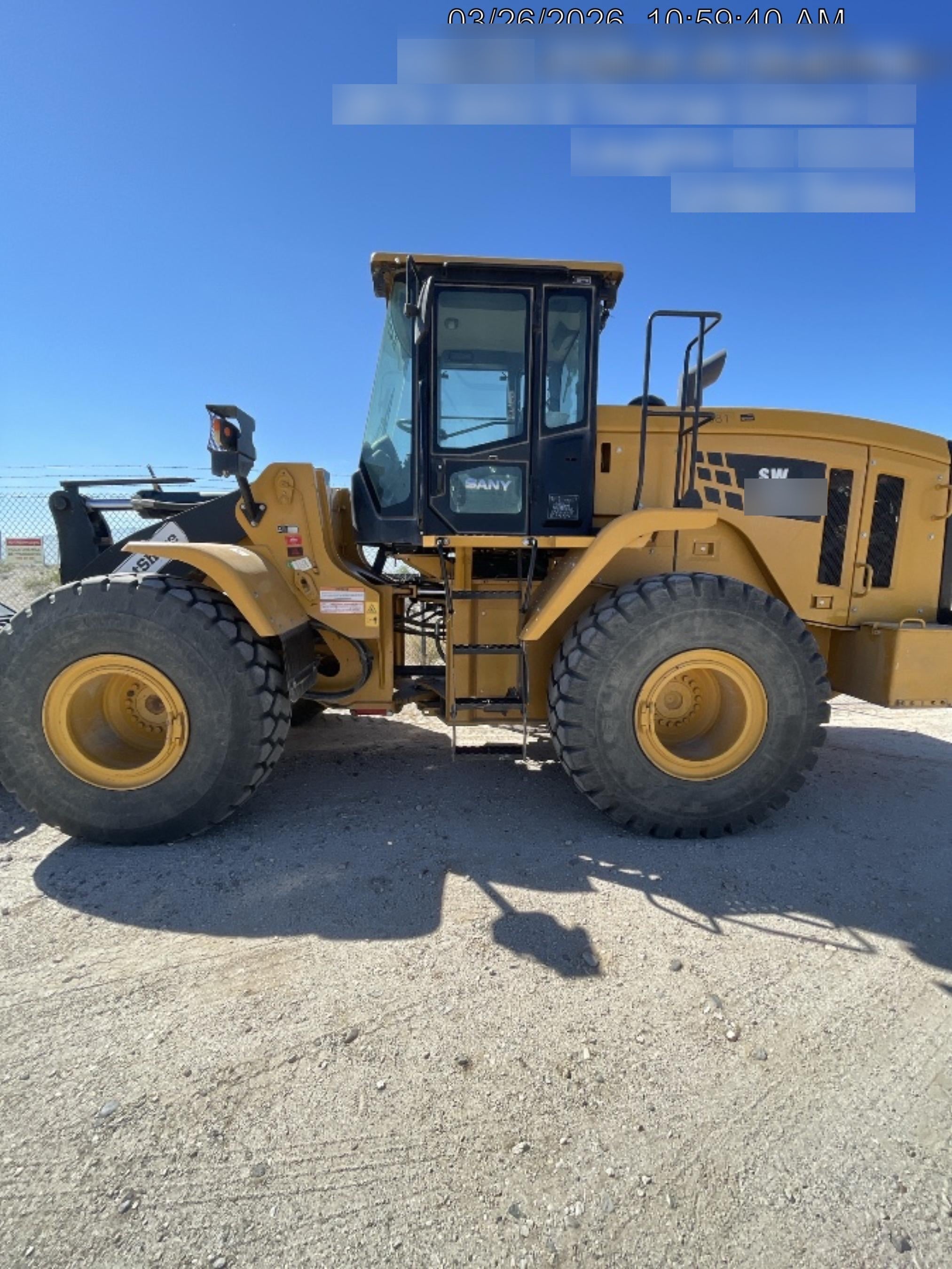 2019 Sany SW405K Standard, JRB Hydraulic QC, 4yrd Bucket, Standard Carriage, 72" Tines - SW405-00A