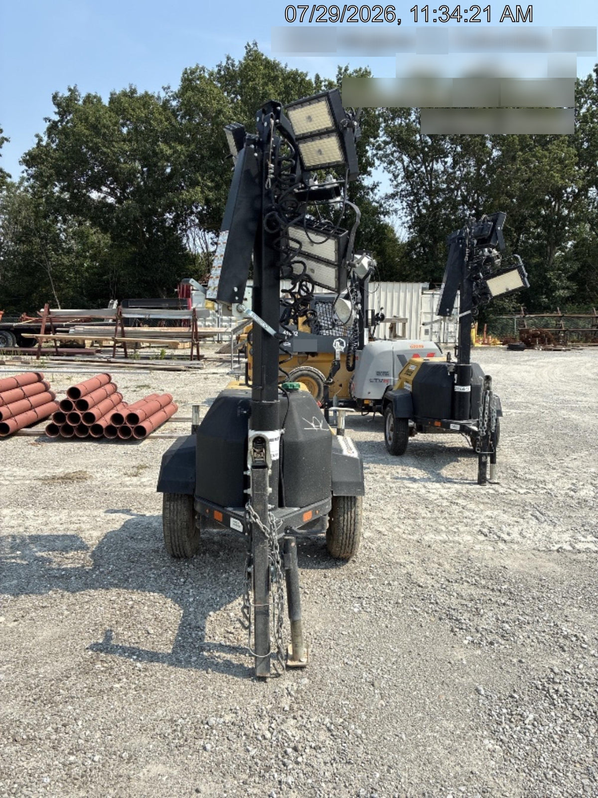 2022 Allmand NLV3GR (4) LED Light Fixture 350W, 23' Vertical Mast, 3kW Prime, Towable, Deep Sea L401, Leveling Jacks, Yanmar T4F 5.8hp