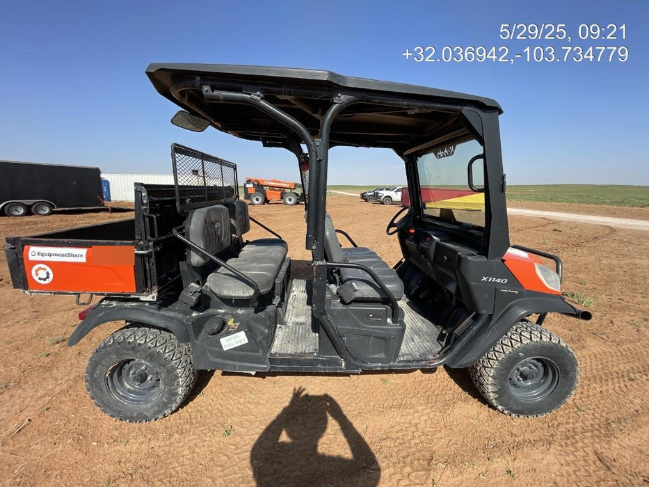 Kubota RTV-X1140W-H Kubota RTVX1140WH 4wd Utility Cart, LED Strobe, Windshield Tempered Glass, Pastic Canopy, Wire Harness Kit, Backup Alarm