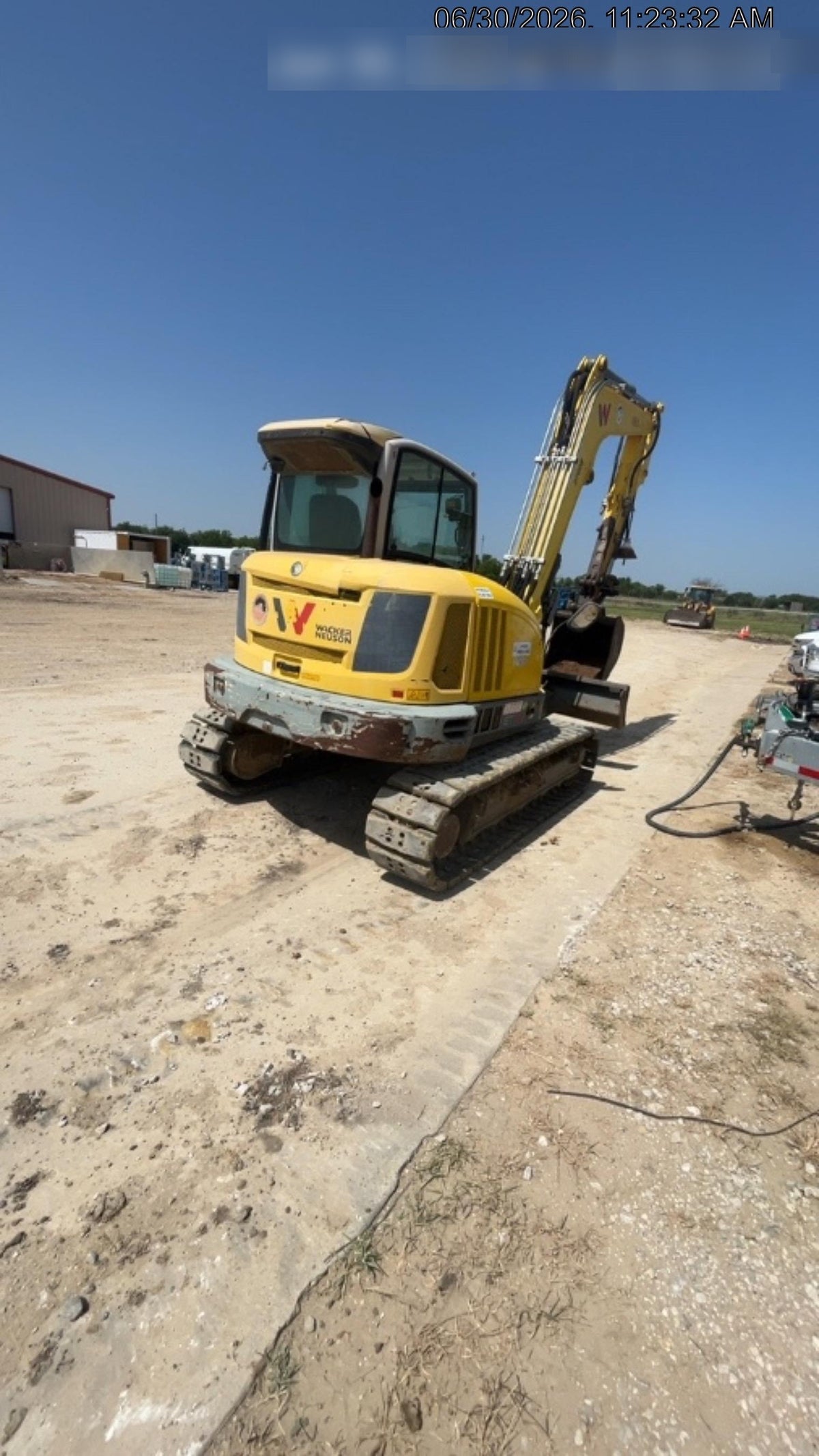 Wacker Neuson ET90 Enclosed Cab, Hybrid Tracks, Long Dipperstick, Bucket