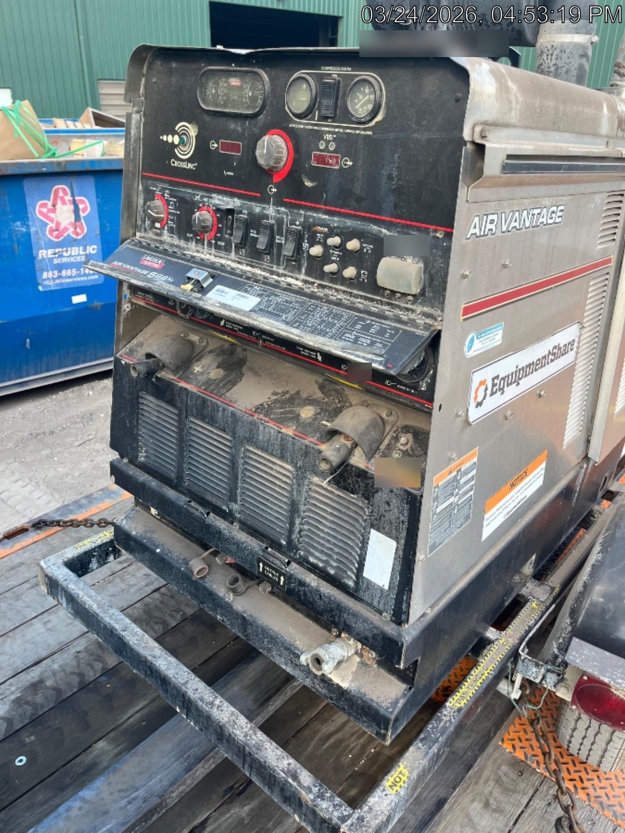 2021 Lincoln Electric Air Vantage 566 Air Vantage 566X Ready Pak 3 (includes trailer, cable rack, fender light kit); no telematics