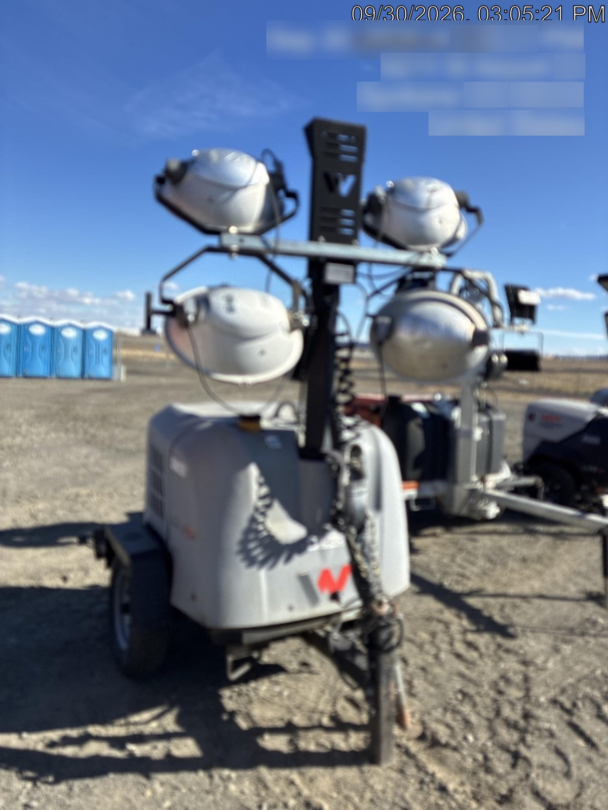 Wacker Neuson LTV6K-MH Power mast, 1100W MH, Fuel Sensors, Wiring Harness