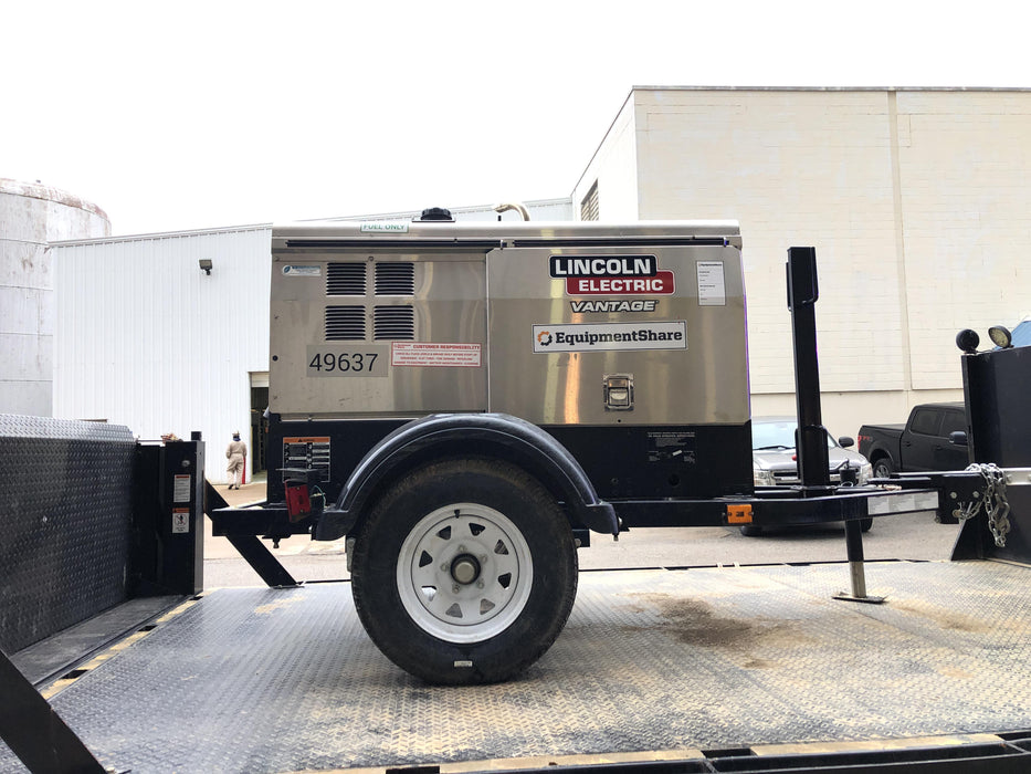 2019 Lincoln Electric Vantage 322 Ready-Pak 3, Two Wheel Trailer, Fender and Light Kit, Cable Rack