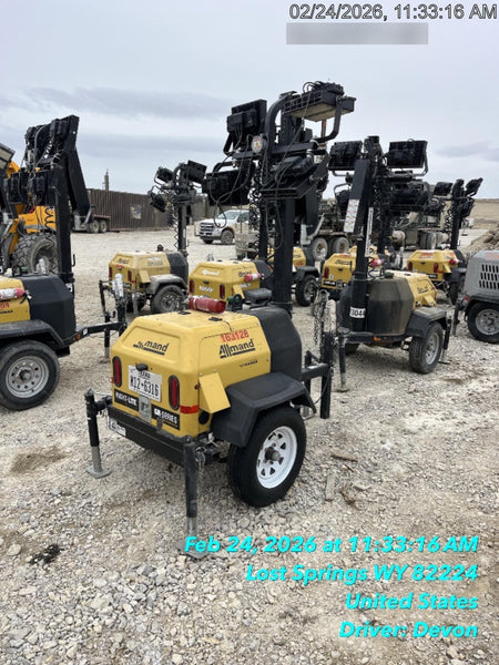 2021 Allmand NLV3GR (4) LED Light Fixture 350W, 23' Vertical Mast, 3kW Prime, Towable, Deep Sea L401, Leveling Jacks, Yanmar T4F 5.8hp
