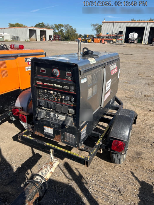 2019 Lincoln Electric Vantage 322 Welder Ready-Pak 3, Two wheel trailer, Fender and Light kit, Cable Rack