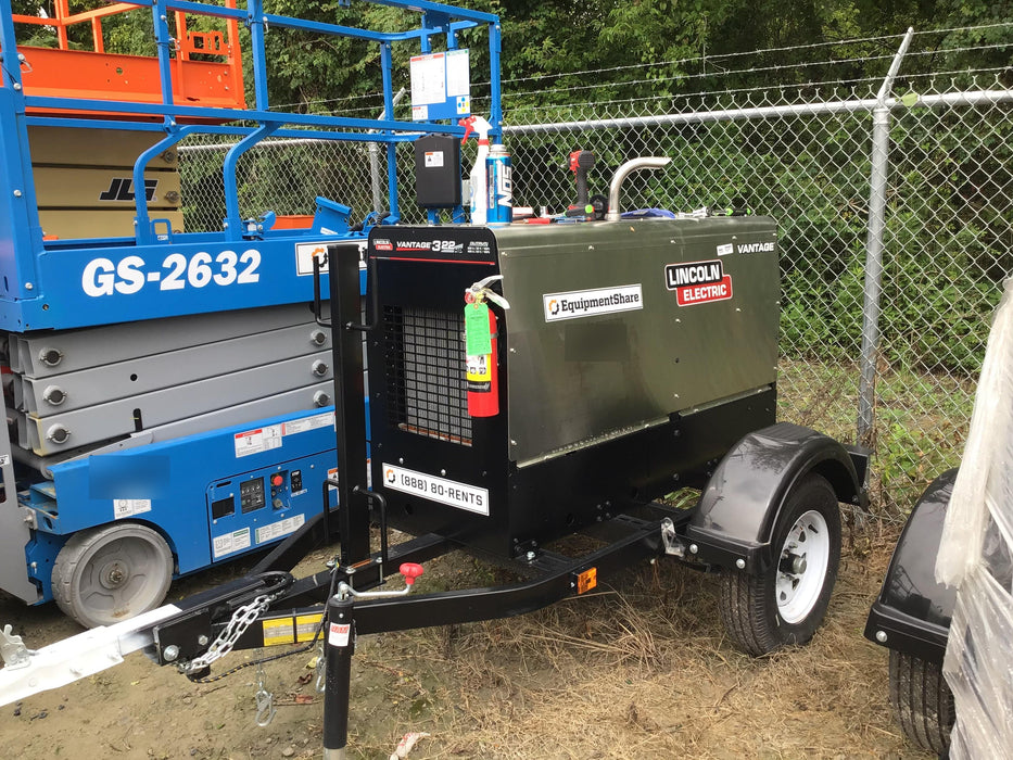 2020 Lincoln Electric Vantage 322 Welder Ready-Pak 3, w/ GPS & Decals (includes trailer, cable rack, fender light kit)